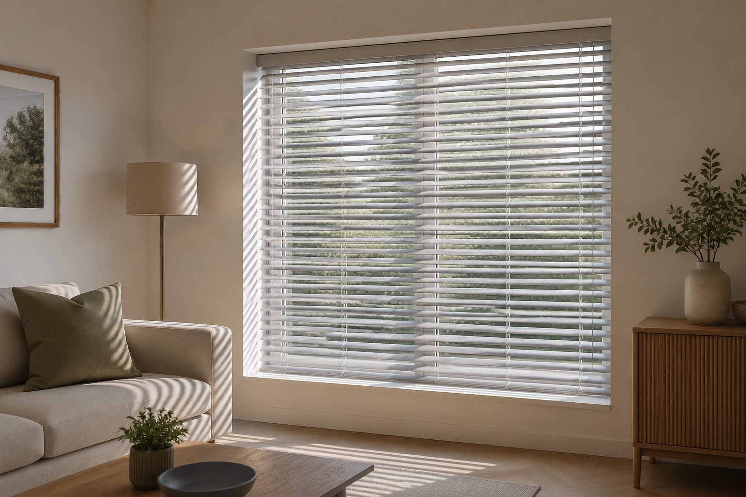 Venetian blinds fitted in a contemporary home